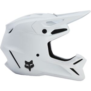 FOX V3 Solid Junior Matt White 2024 Motocross Helmet - Image 2