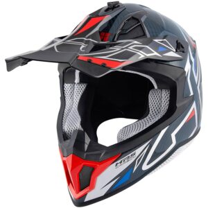 GIVI 70.1 Vector White / Blue / Red Motocross Helmet - Image 1