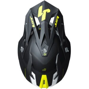 JUST1 J18F Hexa Black / Grey / Yellow Fluo / White Matt 2025 Motocross Helmet - Image 5