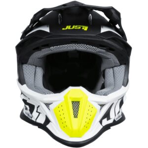 JUST1 J18F Hexa Black / Grey / Yellow Fluo / White Matt 2025 Motocross Helmet - Image 4