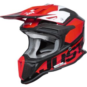 Casco de motocross JUST1 J18F Hexa Rojo / Blanco / Negro Mate 2025 - Imagen 1