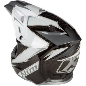 KLIM F3 Carbon Lightning White Motocross Helmet - Image 3