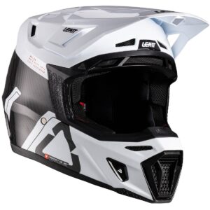 LEATT Kit Moto 9.5 Carbon / White 2026 Motocross Helmet - Image 1