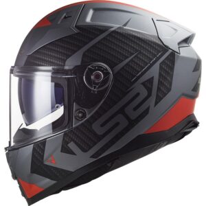 LS2 FF811 Vector II Splitter Matt Titanium Red Full-Face Helmet - Image 2