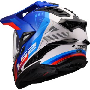 Casco trail LS2 MX701 Explorer Hexa Blanco / Azul / Rojo - Imagen 3