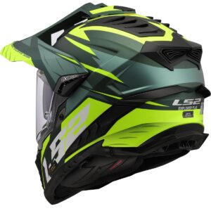LS2 MX701 Explorer Spire Matt Green / H-V Yellow Adventure Helmet - Image 3
