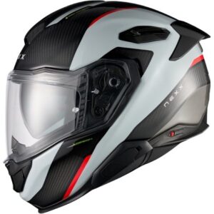 NEXX X.TR Carbon Rush Grey / Red Full-Face Helmet - Image 2