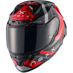 NEXX X.R3R Carbon Swirl Red Full-Face Helmet - Image 1