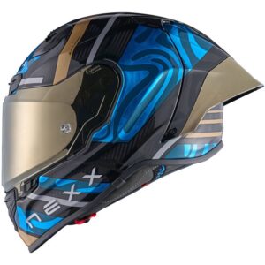 NEXX X.R3R Carbon Swirl Sky Blue Full-Face Helmet - Image 2