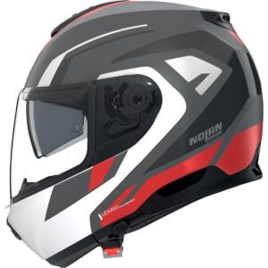 Casco integral NOLAN N100-6 Cinetico Gris Lava / Blanco / Rojo Mate - Imagen 2
