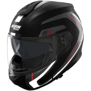 Casco integral NOLAN N100-6 Radiante Negro / Plata / Rojo Mate - Imagen 1