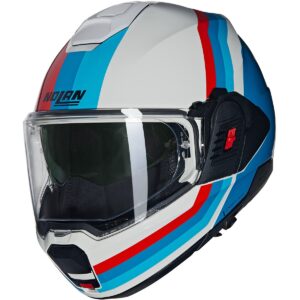 Casco integral NOLAN N120-1 Lineo Blanco / Azul / Rojo - Imagen 1