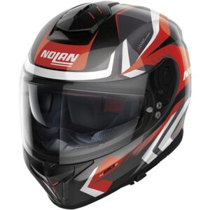 NOLAN N80-8 Rumble N-Com Metal Black / Red Full-Face Helmet - Image 1