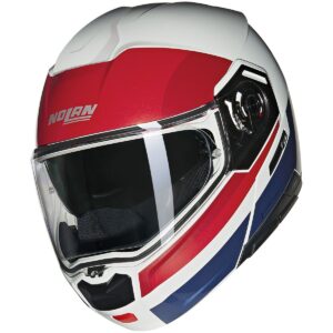 Casco integral NOLAN N90-3 Roboto Blanco / Rojo / Azul - Imagen 1