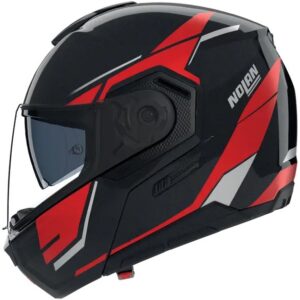 Casco integral NOLAN N90-3 Sincrono Negro / Rojo / Blanco Metalizado - Imagen 2