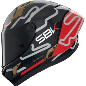 NOLAN X-804 RS Ultra Carbon SBK Carbon / Red / Gold Full-Face Helmet - Image 2
