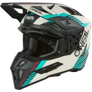 Casco de motocross O'NEAL EX-SRS Quin Gris / Blue-Green 2025 - Imagen 1