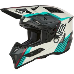 Casco de motocross O'NEAL EX-SRS Quin Gris / Blue-Green 2025 - Imagen 3