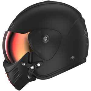 ROOF Roadster Iron Matt Black / Red Full-Face Helmet - Image 2