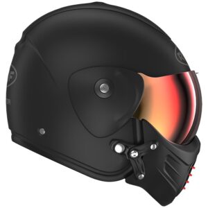ROOF Roadster Iron Matt Black / Red Full-Face Helmet - Image 3