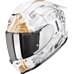 Casco integral SCORPION Exo-1500 Air Apus Blanco Perla / Gris / Dorado - Imagen 1