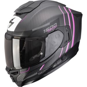 Casco integral SCORPION Exo-1500 Carbon Air Negro Mate / Rosa - Imagen 1