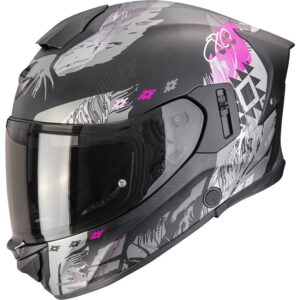Casco integral SCORPION Exo-530 Air Hadji Negro Mate / Rosa - Imagen 1