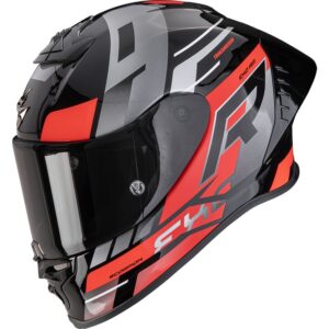 SCORPION Exo-R1 Evo II Air Adrenaline Black / Red / Silver Full-Face Helmet - Image 1