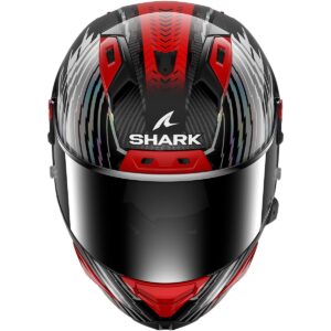 Casco integral SHARK Aeron Edgy Carbono / Rojo / Chrom - Imagen 3