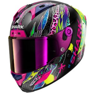 SHARK Aeron Fawn Carbon / Violet / Yellow Full-Face Helmet - Image 1