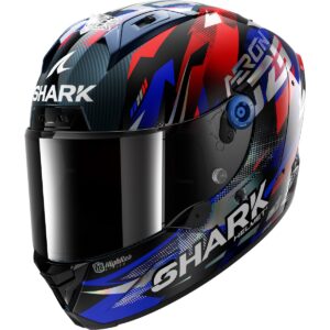 SHARK Aeron Zarco GP de France Carbon / Blue / Chrom Full-Face Helmet - Image 1