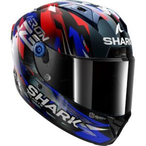 SHARK Aeron Zarco GP de France Carbon / Blue / Chrom Full-Face Helmet - Image 3