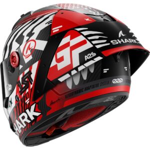 Casco integral SHARK Aeron GP FIM Speed-Fancy Carbono / Blanco / Rojo - Imagen 2