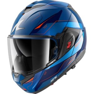 Casco integral SHARK Oxo Mekarium Azul / Chrom / Naranja - Imagen 2