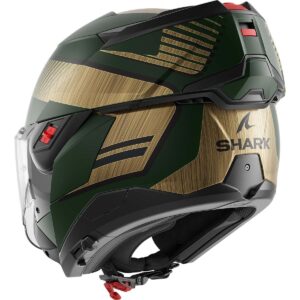 SHARK Oxo Sikter Matt Green / Chrom / Gold Full-Face Helmet - Image 3