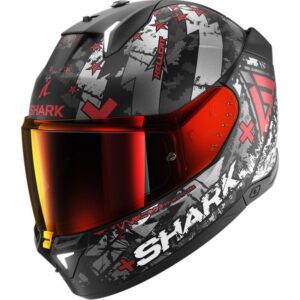 Casco integral SHARK Skwal i3 Hellcat Negro Mate / Chrom / Rojo - Imagen 1