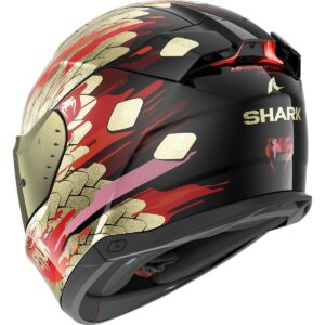 Casco integral SHARK Skwal i3 Venum Negro / Rojo / Dorado - Imagen 3
