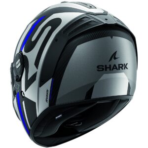 SHARK Spartan RS Carbon Shawn Mat Carbon / Blue / Silver Full-Face Helmet - Image 3