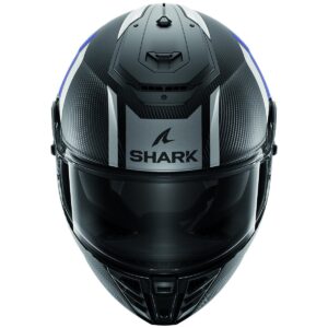 SHARK Spartan RS Carbon Shawn Mat Carbon / Blue / Silver Full-Face Helmet - Image 2