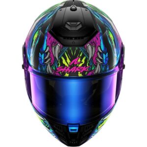 Casco integral SHARK Spartan RS Shaytan Negro / Verde / Violeta - Imagen 2