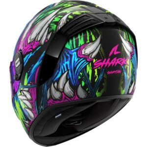 Casco integral SHARK Spartan RS Shaytan Negro / Verde / Violeta - Imagen 3