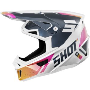 Casco de motocross SHOT Lite Ultra Azul / Naranja / Rosa - Imagen 1