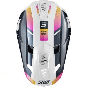 Casco de motocross SHOT Lite Ultra Azul / Naranja / Rosa - Imagen 4