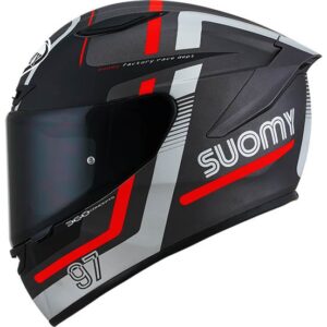 SUOMY Track-1 Ninety Seven Matt Gunmetal / Red Full-Face Helmet - Image 2