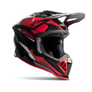 Casco de motocross RAVEN Morphous Negro Brillante / Rojo