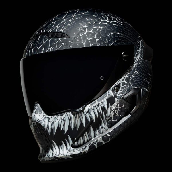 Casco integral RUROC Atlas 4.0 Carbon Jormungandr Negro / Blanco